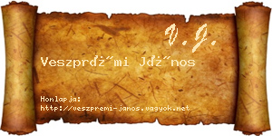 Veszprémi János névjegykártya