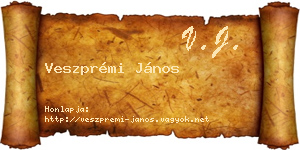 Veszprémi János névjegykártya